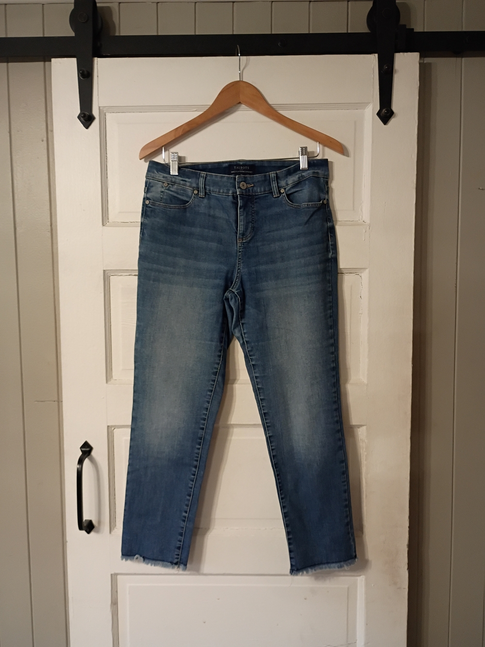 Talbots Women's Straight-Leg Jeans in Faded Blue Denim